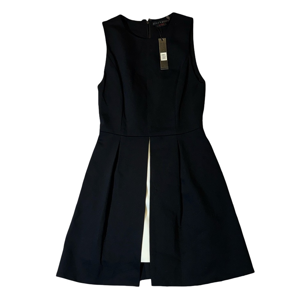 NEW Alice + Olivia womens 2 black white cotton nylon dress NWT